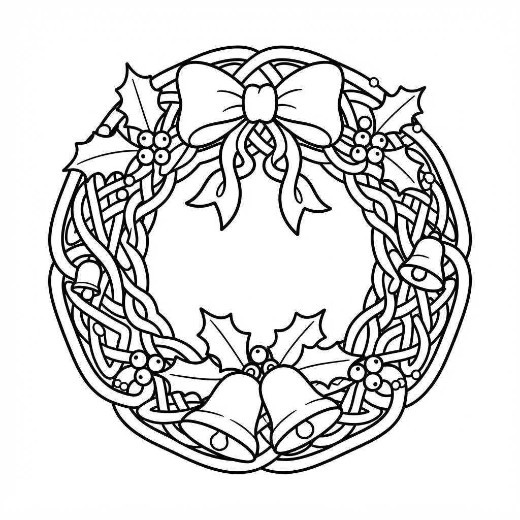 Christmas Wreath Coloring Page for Adults — Made with Celtic