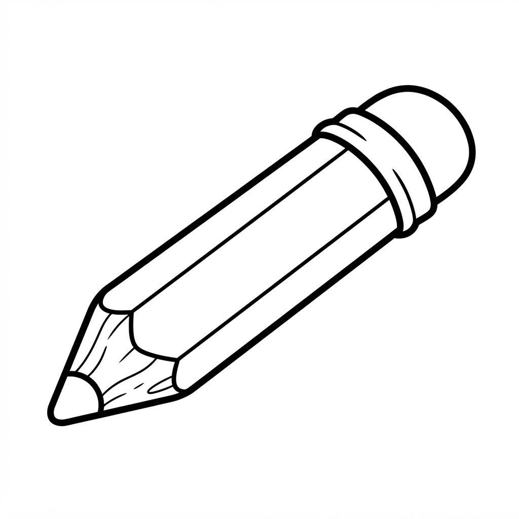 Easy School Supply Coloring Page — Short and Chunky with an 