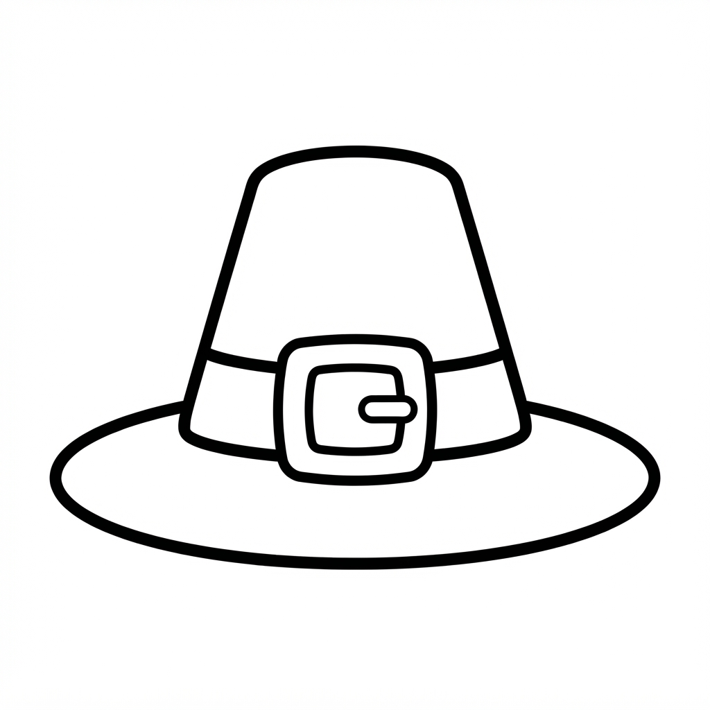 Easy Pilgrim Coloring Page — with a Large Buckle