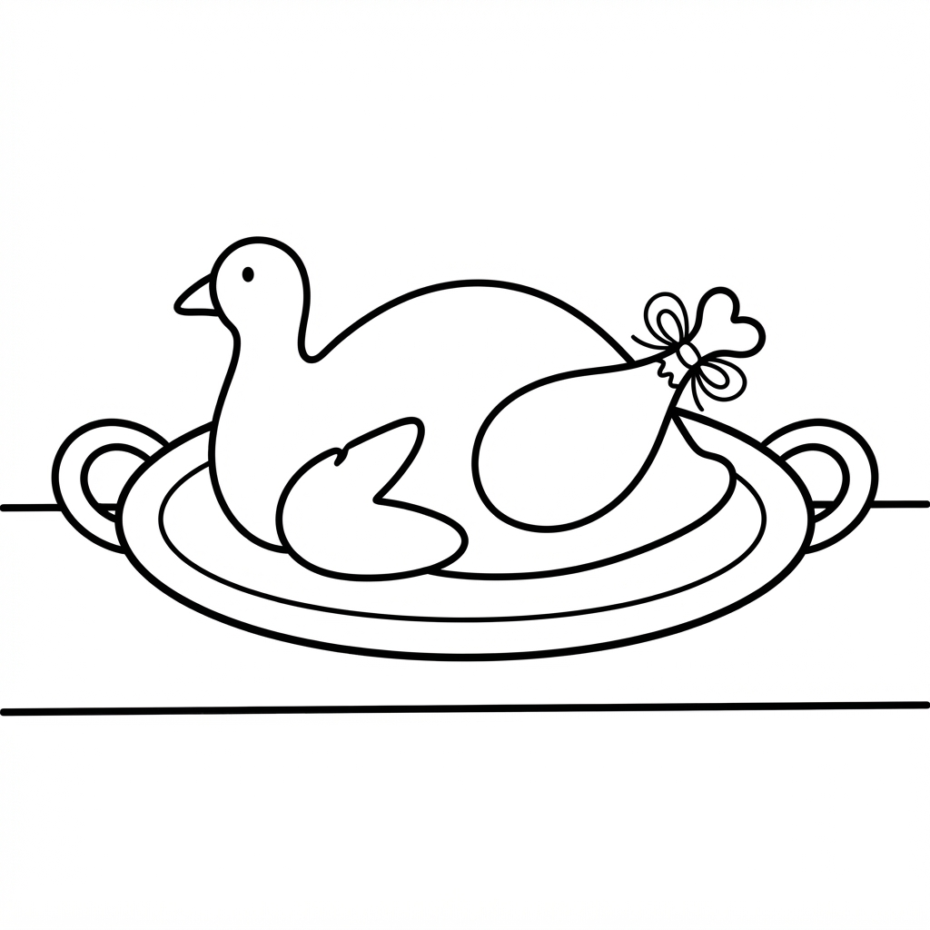 Easy Thanksgiving Coloring Page — Roast Turkey on a Platter