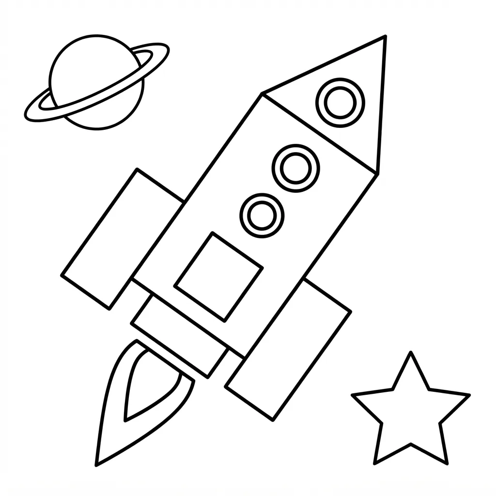 Shape Coloring Page — Made of Geometric Shapes