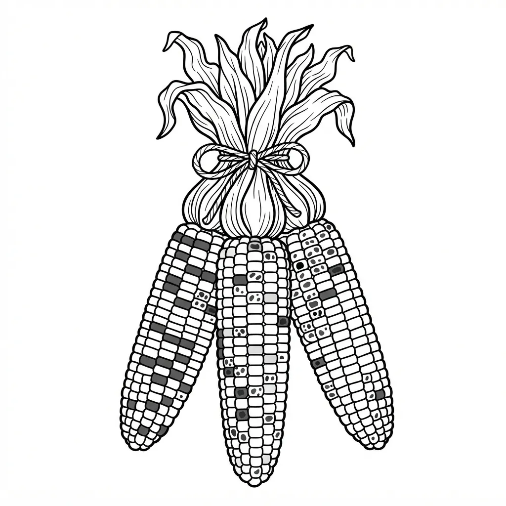 Corn Coloring Page for Adults — Tied With Twine