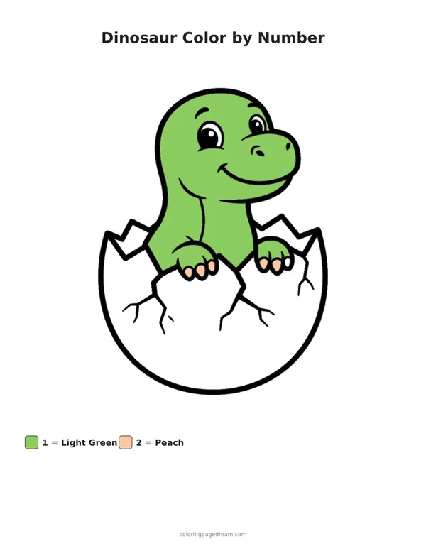 Dinosaur color by number pages