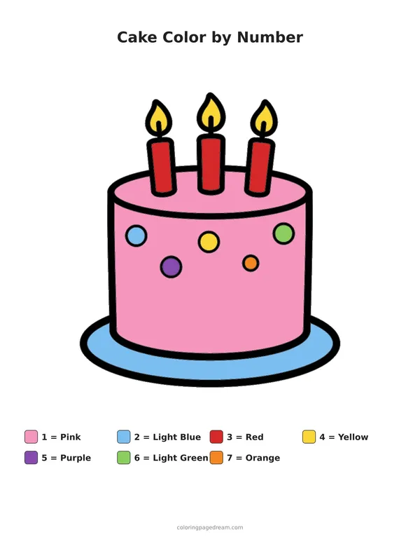 Food color by number pages