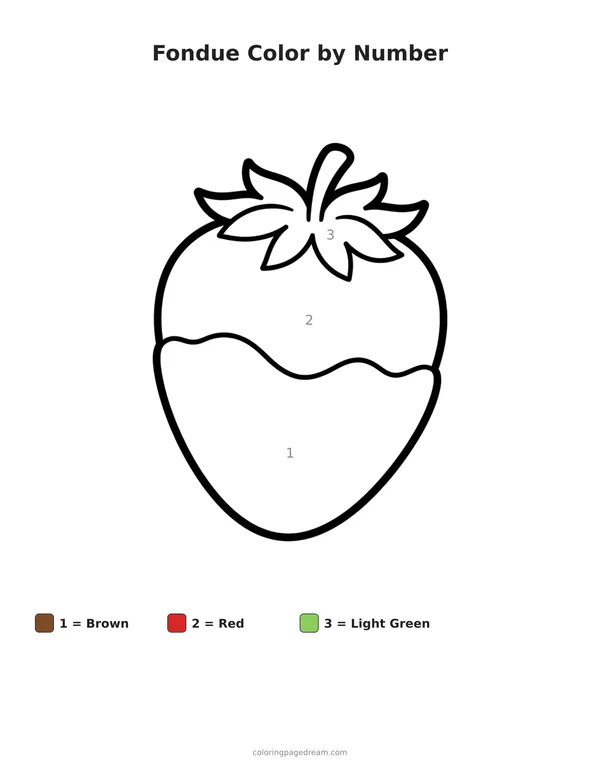 Fondue Color by Number printable page — Dipped in Chocolate Fondue