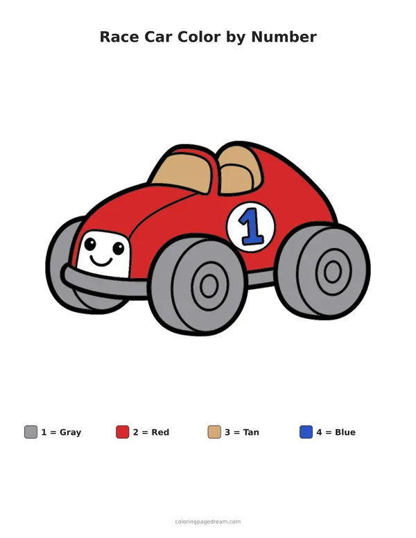 Vehicle color by number pages