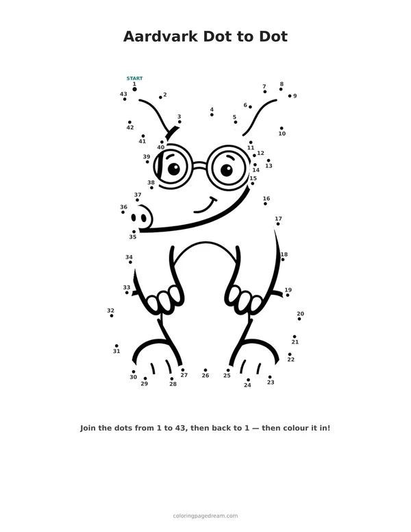 Animal dot to dot pages