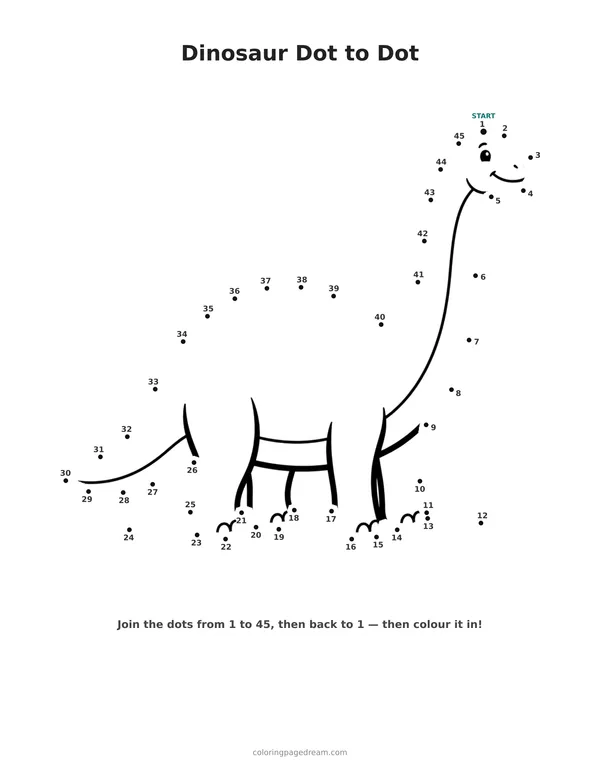 Dinosaur dot to dot pages
