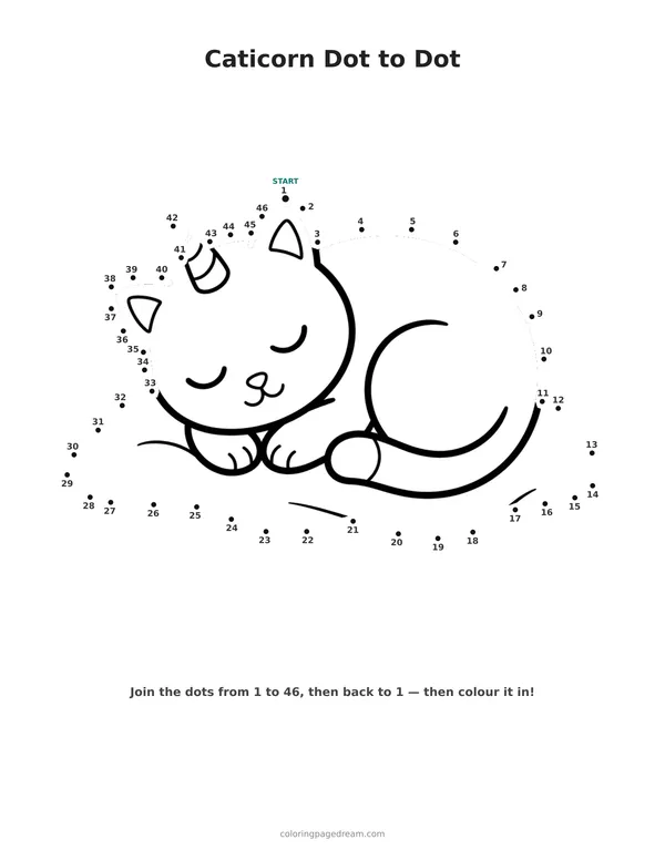 Unicorn & Fantasy dot to dot pages