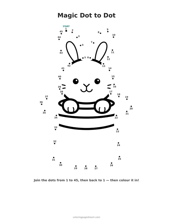 Magic Dot to Dot printable page — Peeking From Top Hat