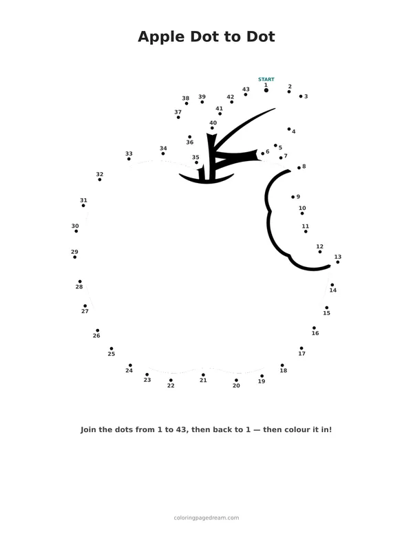 Food dot to dot pages