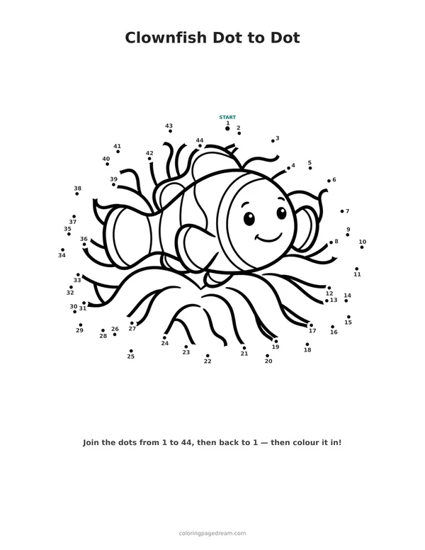 Ocean dot to dot pages
