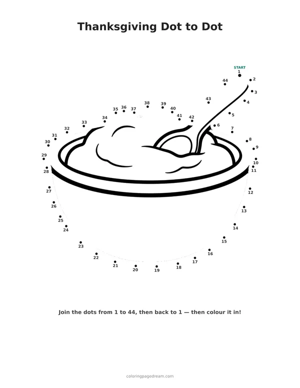 Thanksgiving dot to dot pages