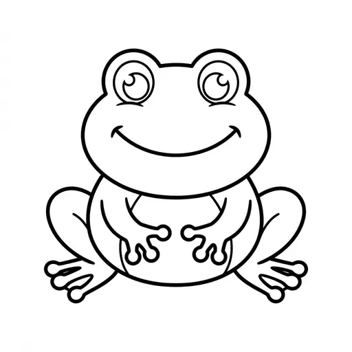 Easy Frog Coloring Page — Cute With Big Round Eyes