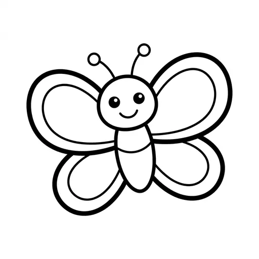 Easy Butterfly Coloring Page — Simple Outline With Big Wings