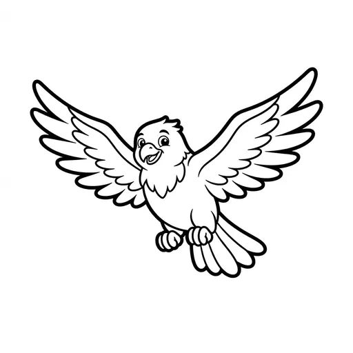 Easy Falcon Coloring Page — Flying with Wings Spread Wide