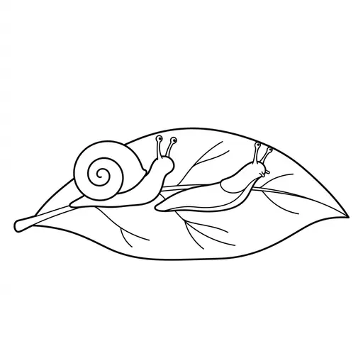 Snail Coloring Page — Racing Across a Leaf