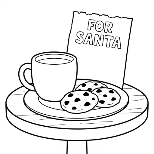 Milk And Cooky Coloring Page — For Santa on a Plate