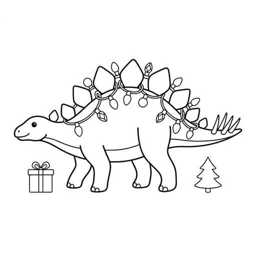 Stegosaurus Coloring Page — With Lights on Back Plates