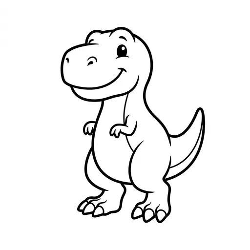 Easy T Rex Coloring Page — Smiling With Tiny Arms
