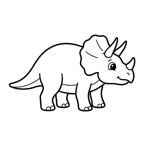 Easy Dinosaur Coloring Page — Friendly Standing in Profile