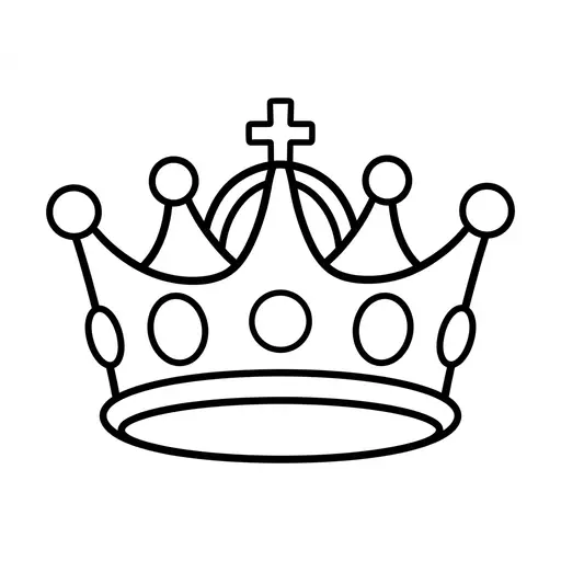Easy Crown Coloring Page — Big Royal Crown With Jewels