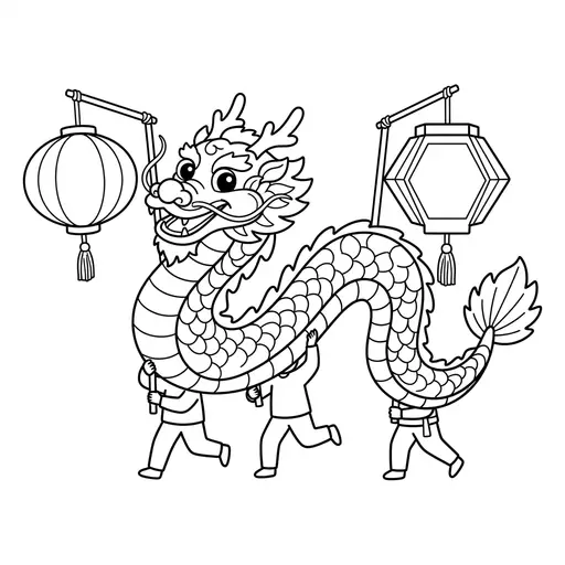 Chinese Dragon Coloring Page — Dancing with Paper Lanterns