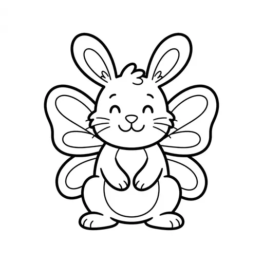 Easy Fantasy Animal Coloring Page — With Butterfly Wings