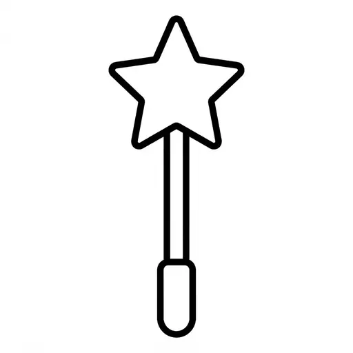 Easy Magic Coloring Page — Big Star on Top