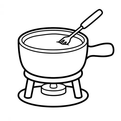 Easy Fondue Coloring Page — with a Long Fork