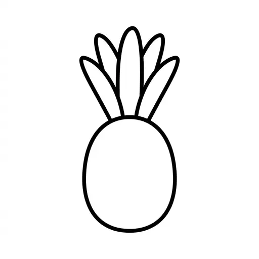 Easy Pineapple Coloring Page — With Tall Leaves