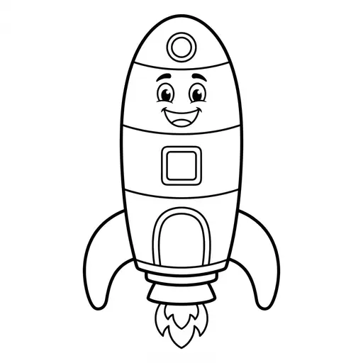 Easy Cartoon Coloring Page — Friendly Cartoon With Smiling Face