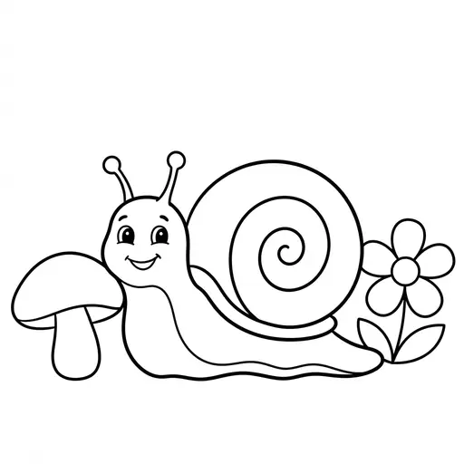Doodle Coloring Page — With Mushroom And Flower