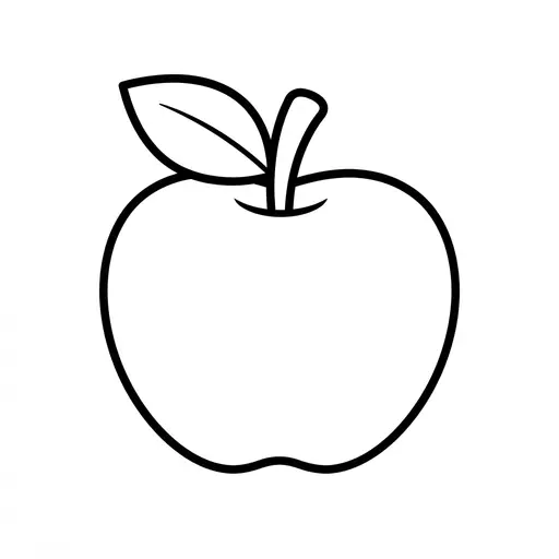 Easy Easy Coloring Page — Simple with a Stem and Leaf