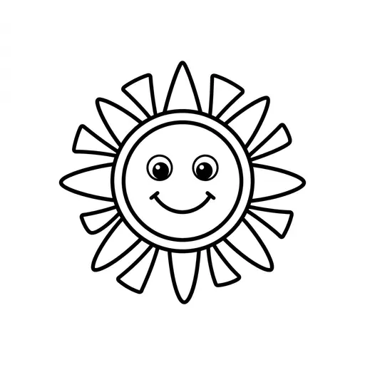 Easy Coloring Page Coloring Page — Big Smiling Face