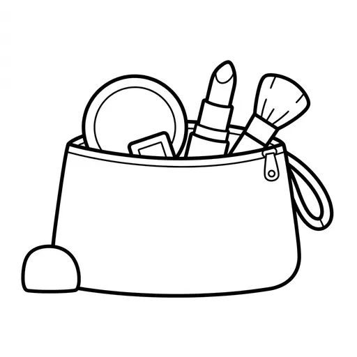 Easy Makeup Coloring Page — Filled With Cosmetics