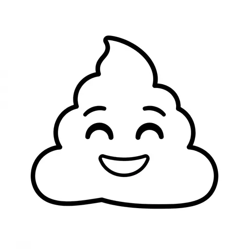 Easy Poop Coloring Page — Smiling With Happy Eyes
