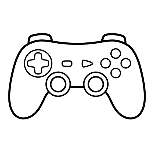 Easy Video Game Coloring Page — With Big Round Buttons