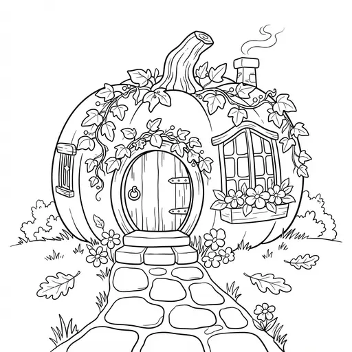 Pumpkin Coloring Page for Adults — Cottage With Ivy