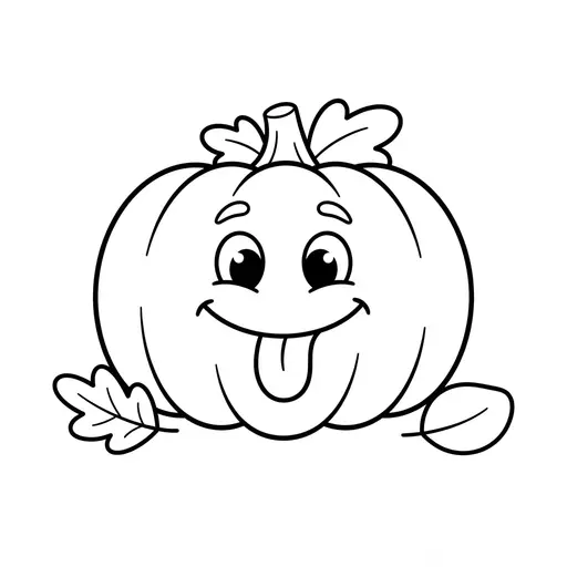 Easy Jack-O-Lantern Coloring Page — With a Silly Face and Tongue Out