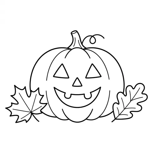 Easy Jack-O-Lantern Coloring Page — With Triangle Eyes