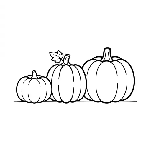 Easy Pumpkin Coloring Page — Three in a Row