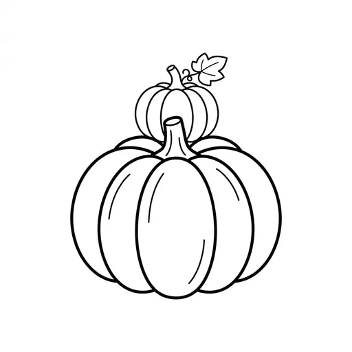 Easy Pumpkin Coloring Page — Stacked on a Large Pumpkin