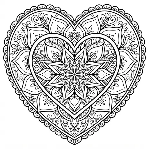 Mandala Coloring Page for Adults — Mandala with Large Petals