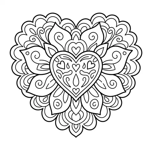 Mandala Coloring Page for Adults — Mandala With Swirls and Petals