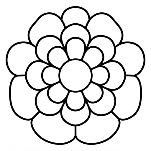 Mandala Coloring Page — Simple Flower Shape