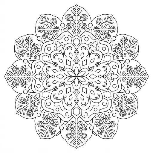 Mandala Coloring Page for Adults — Mandala with Big Simple Shapes