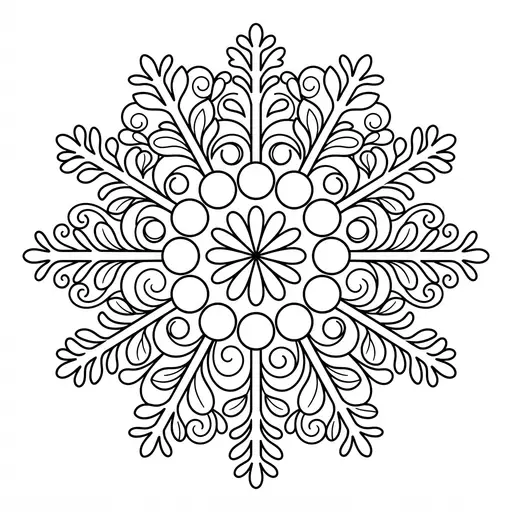 Mandala Coloring Page for Adults — Mandala With Intricate Branches