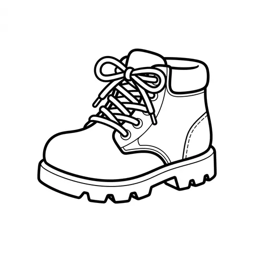 Easy Hiking Coloring Page — Laced Up Hiking Boot