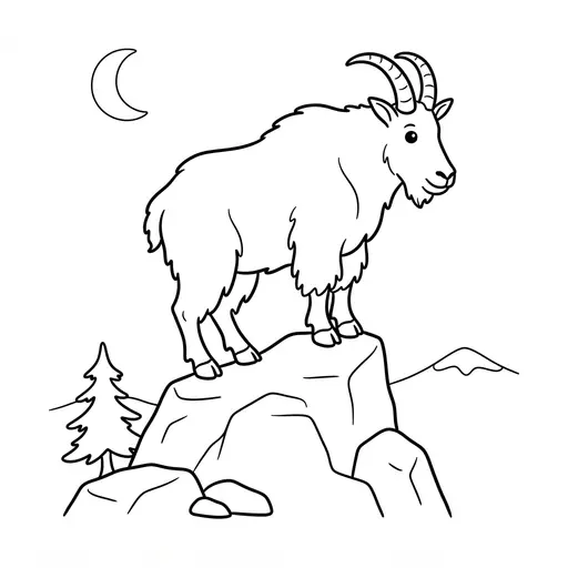 Mountain Coloring Page — Standing on a Rocky Peak